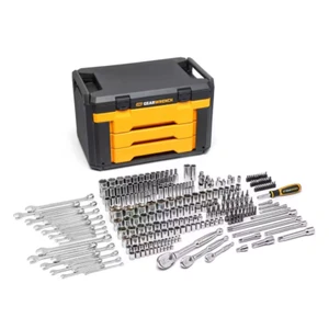 1/4 Zoll, 3/8 Zoll und 1/2 Zoll Antrieb 6-Punkt SAE/Metrisch Mechaniker Werkzeug Set in 3-Dr - Bild 1 von 12