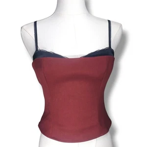 Reformation Melanie Top Damen 0 rot Seide Sweatheart Bustier Vampir Whimsigoth - Bild 1 von 14