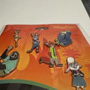 Disney Parks Zootopia Pin Badge Set of 6 Metal Characters - Picture 1 of 5