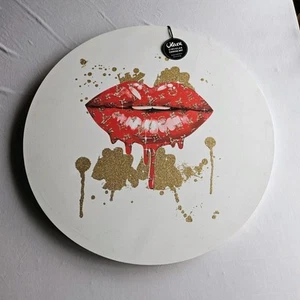 Red lip and Gold Lip drip Louis Vuitton Art Wall Decor Made By Oliver Canvas Art - Picture 1 of 5