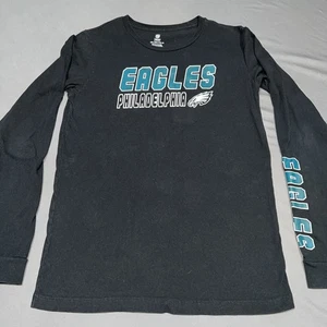 NFL Team Apparel Philadelphia Eagles Long Sleeve Shirt Youth 2XL Blk Logo -4758 - Picture 1 of 16