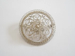 Broche de plata 835 filigrana plata redondo 6,6 g/Ø 3,6 cm - Imagen 1 de 4