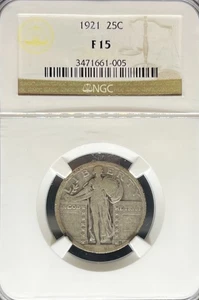 1921 Standing Liberty Quarter F15 NGC (#PA3471661005) - Picture 1 of 2