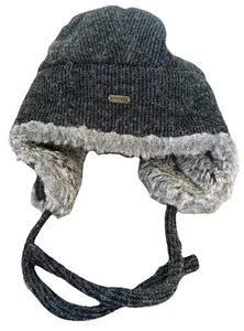 Sombrero de trampero STETSON XL gris forro de piel sintética orejeras invierno aviador - Imagen 1 de 6