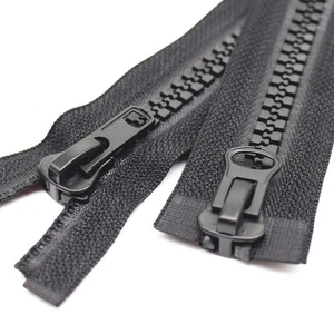 197 500cm 10 Black Two Way Separating Jacket Zipper, Heavy Duty Plastic Resin - Picture 1 of 3