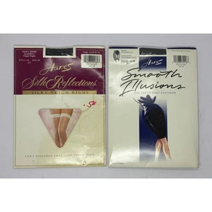 Vintage Hanes Smooth Illusions Body Contouring Strumpfhose Overknee AB Jet Black - Bild 1 von 2