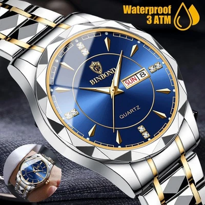 Waterproof Durable Men Watch Stainless Steel Quartz Luminous Business Wristwatch - Image 1 of 4