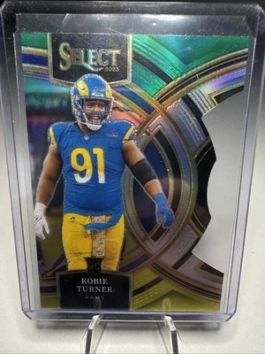 2023 Panini Select - Premier Kobie Turner #131 Green & Yellow Prizm Die-Cut (RC) - Image 1 of 2