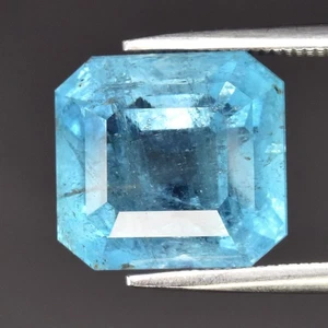 💎 6.40ct 10.7x10mm Octagon Natural Blue Aquamarine - Unheated, Africa Gemstone - Picture 1 of 4