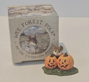 Vintage 1992 Wee Forest Folk Mäuse Peek A Boo Halloween Kürbisse Mini Figur - Bild 1 von 6