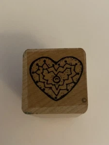 Sello de goma montado en madera corazón CTMH USADO EN EXCELENTE ESTADO RS73 - Imagen 1 de 4