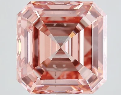 Asscher 16.50 Carat Fancy Vivid  Pink VS2 IGI loose lab grown diamond - Image 1 of 3