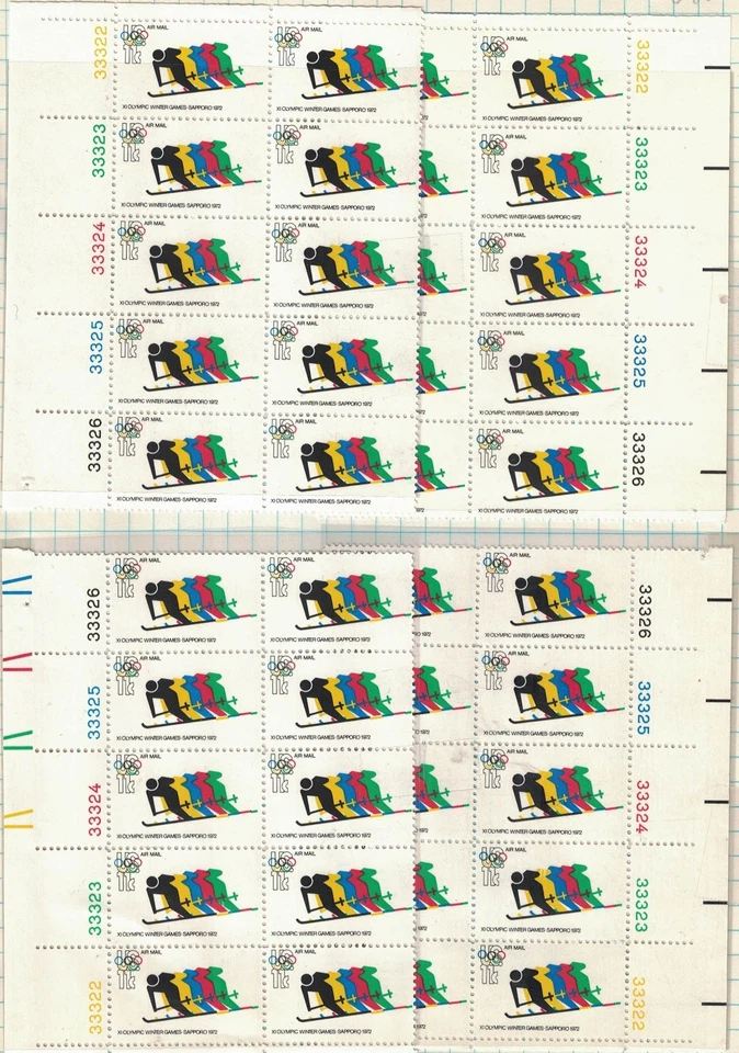 1972 11¢ Airmail Plate #'s Blocks of 10 Stamps -- All 4 Positions - Scott #C85 - Image 1 of 1