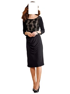 Komplimen Kleid mit KÜRBELSTICKEREI schwarz Gr. 38 Gr. 40 Gr. 42 Gr. 48 Gr. 52 - Picture 1 of 5