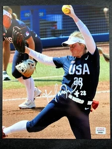 Kelly Maxwell Signed Team USA Softball Photo Oklahoma Sooners Softball COA - Picture 1 of 2