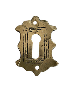 Antique Georgian Solid Brass Escutcheon Keyhole Cover Vintage Restoration Oblong