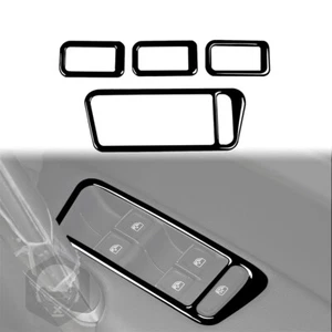 Piano Black 4x Window Control Switch Frame Cover Trims For VW Golf MK7 13-17 RHD - Picture 1 of 8