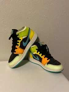 Nike Air Jordan Youth Size 5.5Y Orange, Black, Green, Blue, Yellow, BQ6931-037 - Picture 1 of 12