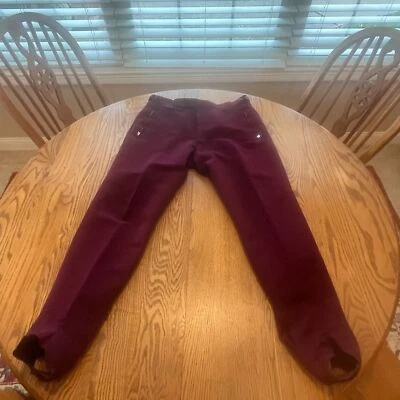 Pantalones de esquí BOGNER vintage años 80 mezcla de lana ciruela estribo talla 34 (14?) W Alemania Foto 1 de 4