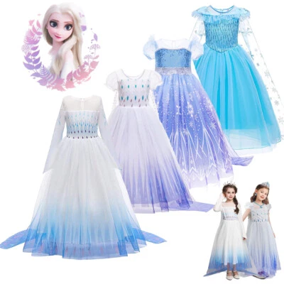 ELEBABY Girls Frozen 2 Elsa Princess Costume Cosplay Fancy Dress Up Birthday Kids Gifts