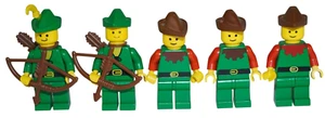 LEGO Forestmen Minifiguren cas123  cas139 Grün Braun Rot Feder 1988 - Bild 1 von 11
