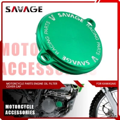 Tapa de cubierta de filtro de aceite de motor CNC para KAWASAKI KLX 300SM KLX 300/R KLX 250 SF/S Foto 1 de 4