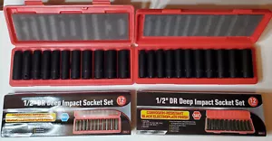 Set 24pz 1/2 PRESA IMPATTO ARIA PROFONDA SAE e METRIC CR-V con custodia 6 PT utensile - Foto 1 di 4