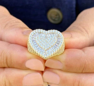 Hear Style 3,00ct runder simulierter Diamant Band 14k Sterlingsilber Versprechen Ring - Bild 1 von 8