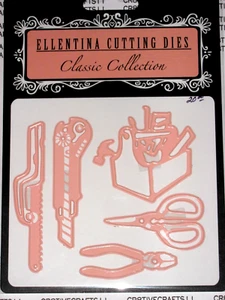 TESSLER CRAFTS -"TOOLS #3"  DCM141 MAN'S TOOLBOX, KNIFE, SNIPS, PLIERS FOR CARDS - Imagen 1 de 3