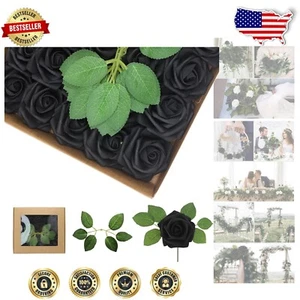100PCS Black Foam Roses - Realistic Artificial Flowers for DIY Weddings & Decor - Picture 1 of 12