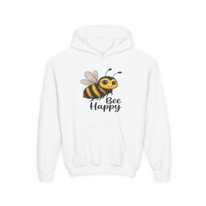 Bee Happy Hoodie, Cute Sweatshirt for Kids Gift, Positive Vibes Hoodie, Birthday - Picture 1 of 19