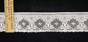Vintage/Antique, White, Cotton Leavers Lace, 10 Yards - Picture 1 of 1