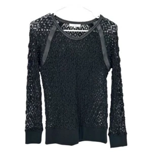 IRO | Damen 38 Schwarz Mesh Häkel Pullover Oberteil - Bild 1 von 5