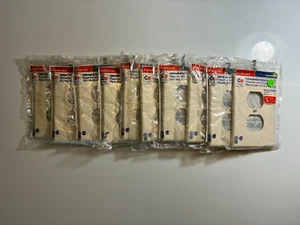 1-Gang 1G DUPLEX Wandplatten 9er Pack unzerbrechlich Nylon hell Mandel Schrauben Leviton - Bild 1 von 8