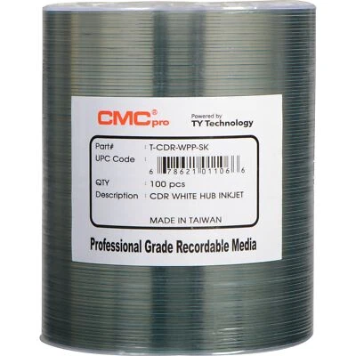 Cmc Pro - Powered By Ty 48X White Inkjet Hub Printable 80M/700mb CD-r  Accessory - Image 1 of 2