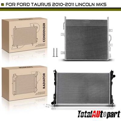 Kit de refrigeração de radiador e condensador CA para Ford Taurus 2010-2011 Lincoln MKS 3,5L - Imagem 1 de 4