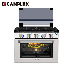 CAMPLUX 2 in 1 17" RV Gas Cooktop 36L Gas Range Oven LED Lighting Knob Stove Top