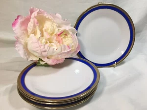 (4) Ginori 'Palermo Blue' & Gold Encrusted 6.375 Inch BREAD PLATES - Multiples! - Picture 1 of 6