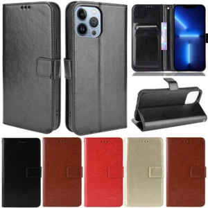 Flip Leather Card Wallet Phone Case For iPhone 15 14 13 12 11 Pro Max XR 6 7 8 - Picture 1 of 48