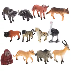 12 Pcs Miniature Wild Animal Figurine Simulated Wildlife Model Child - Picture 1 of 12