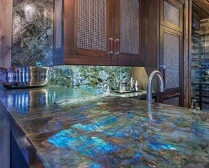 Labradorite Countertop, Beautifully Crafted Stone Table – Functional Art Piece - Picture 1 of 7