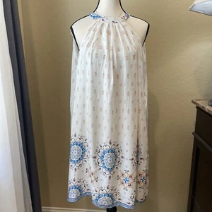 CUPSHE Mini Dress Halter Floral Sleeveless Boho Loose Summer Casual Dress - Picture 1 of 8