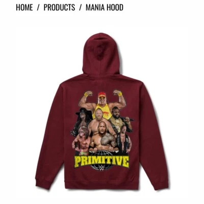 Primitive x WWE Mania Sudadera con Capucha XXL Borgoña Foto 1 de 2