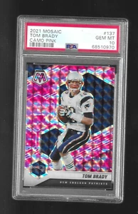 TOM BRADY 2022 Mosaic PINK CAMO PRIZM #137 PSA 10 GEM MINT - Picture 1 of 2
