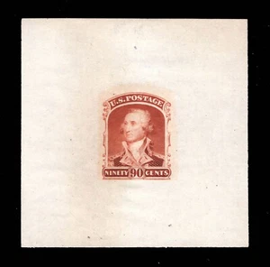 MOMEN: US STAMPS #72-E5d DIE ESSAY YELLOW BROWN ON PROOF PAPER LOT #94283 - Picture 1 of 2