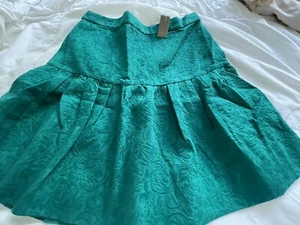 NUEVO CON ETIQUETAS FALDA J CREW MATELASSE CINTURA CAÍDA EN JADE BRILLANTE TALLA 0 - Imagen 1 de 11