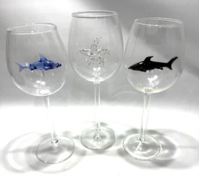 2 акулы и 1 морская звезда вино 3D внутри стержень кубок прозрачные бокалы - Изображение 1 из 4