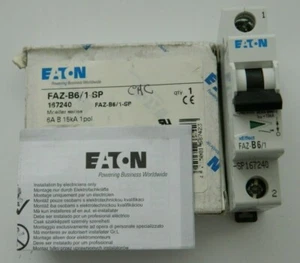 New Eaton FAZ-B6/1-SP Circuit Breaker MCB Type FAZ, 1 Pole, 6A - Picture 1 of 5