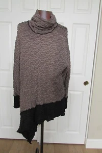 TÚNICA ASIMÉTRICA NOBLU TAUPE/ALGODÓN NEGRO/SPANDEX/TOP TALLA 2=M NUEVA CON ETIQUETAS - Imagen 1 de 8