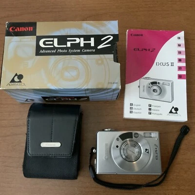 Canon ELPH 2 35mm Film Camera - Silver - Tested Damaged Read Description IX 240 - Image 1 of 4